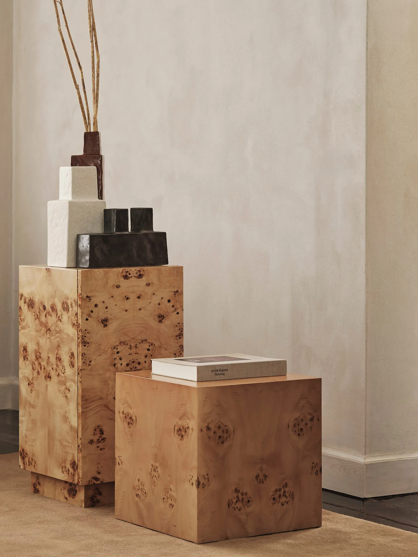 Burl Cube sidobord 40x40 cm, Natural Ferm Living