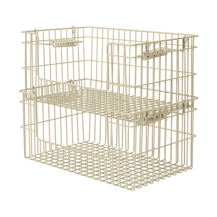 Cala stapelbar korg 2-pack - Cashmere, 28,7x18x13 cm - Ferm Living