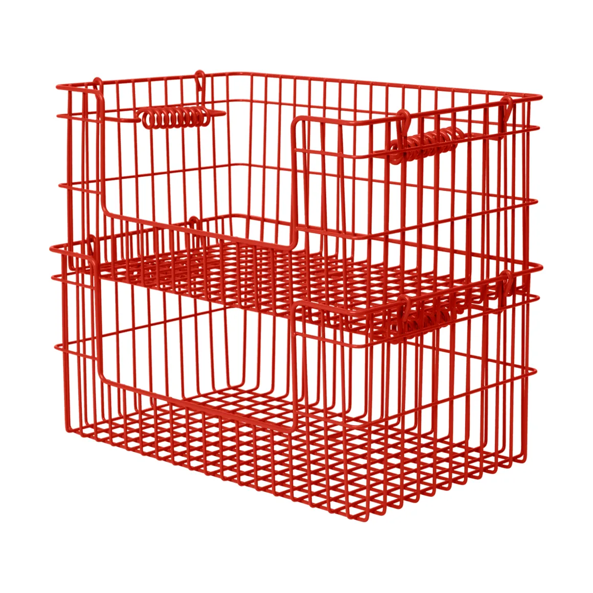 Cala stapelbar korg 2-pack, Poppy red, 28,7x18x13 cm Ferm Living