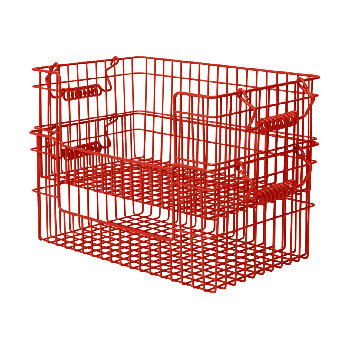 Cala stapelbar korg 2-pack, Poppy red, 28,7x18x13 cm Ferm Living
