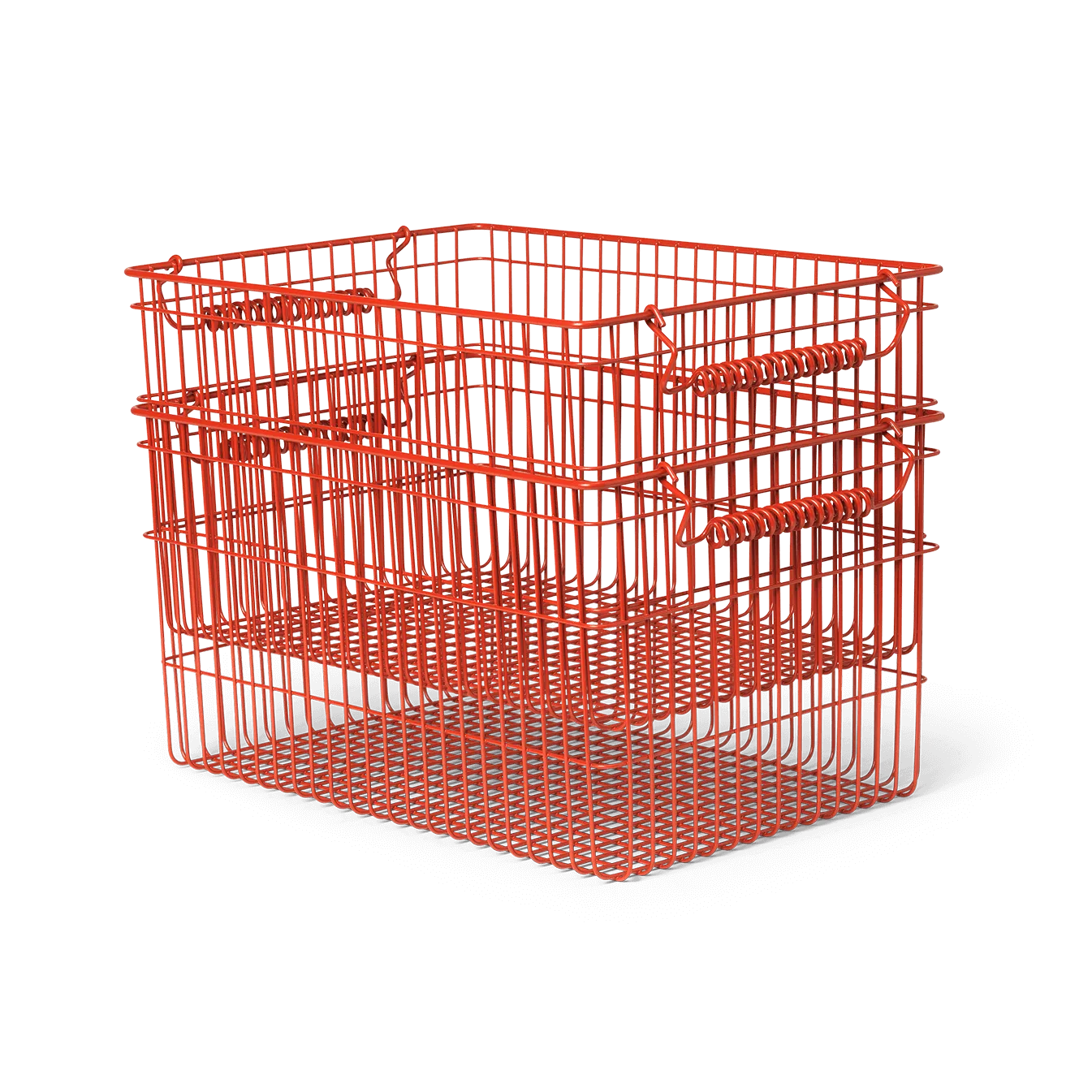 Cala stapelbar korg 2-pack, Poppy red, 36,2x26,2x20,2 cm Ferm Living