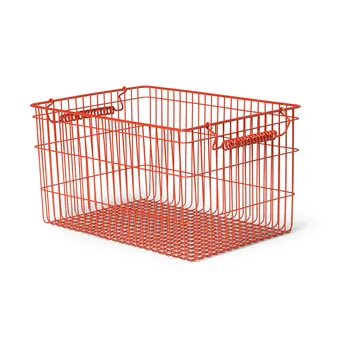 Cala stapelbar korg 2-pack - Poppy red, 36,2x26,2x20,2 cm - Ferm Living