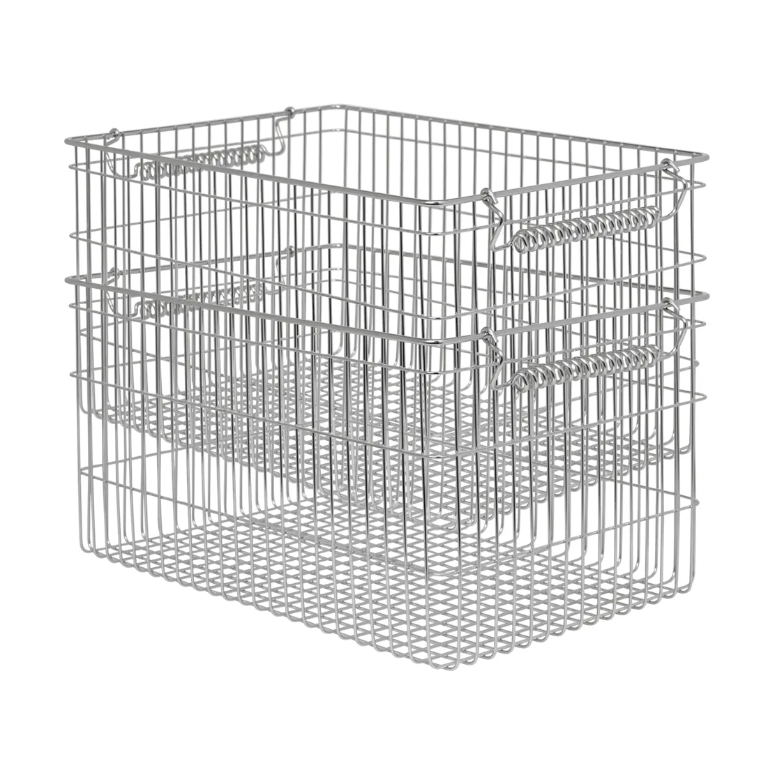 Cala stapelbar korg 2-pack, Stainless Steel, 36,2x26,2x20,2 cm Ferm Living