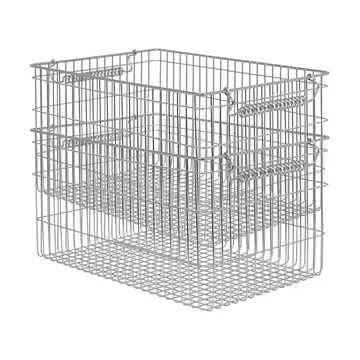 Cala stapelbar korg 2-pack - Stainless Steel, 36,2x26,2x20,2 cm - Ferm Living