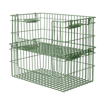 Cala stapelbar korg 2-pack - Verdant green, 28,7x18x13 cm - Ferm Living