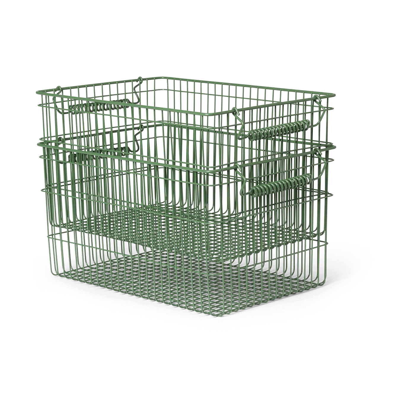 Cala stapelbar korg 2-pack, Verdant green, 36,2x26,2x20,2 cm Ferm Living