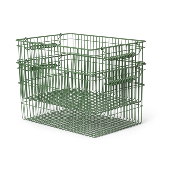 Cala stapelbar korg 2-pack - Verdant green, 36,2x26,2x20,2 cm - Ferm Living