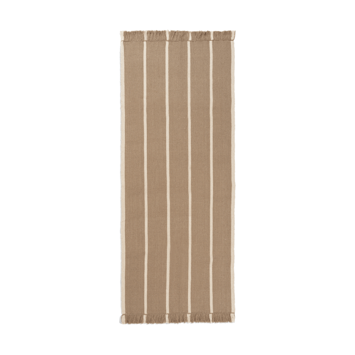 Calm kelim gångmatta - Dark Sand, Off-white, 80x200 cm - Ferm Living