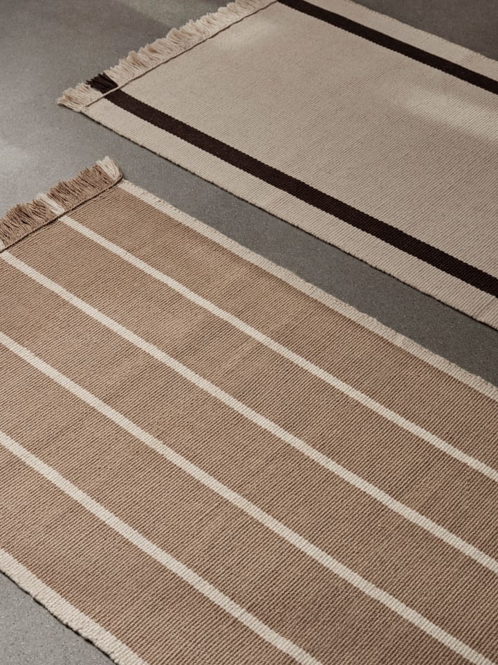 Calm kelim gångmatta, Dark Sand, Off-white, 80x200 cm Ferm Living