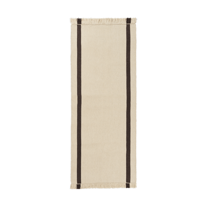 Calm kelim gångmatta - Off-white, Coffee, 80x200 cm - Ferm Living