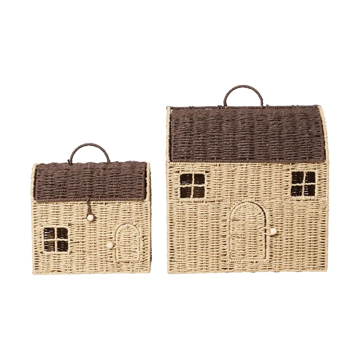 Casu husformade förvaringskorgar, 2 delar - Natural-dark brown - Ferm Living