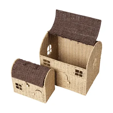 Casu husformade förvaringskorgar, 2 delar - Natural-dark brown - Ferm Living