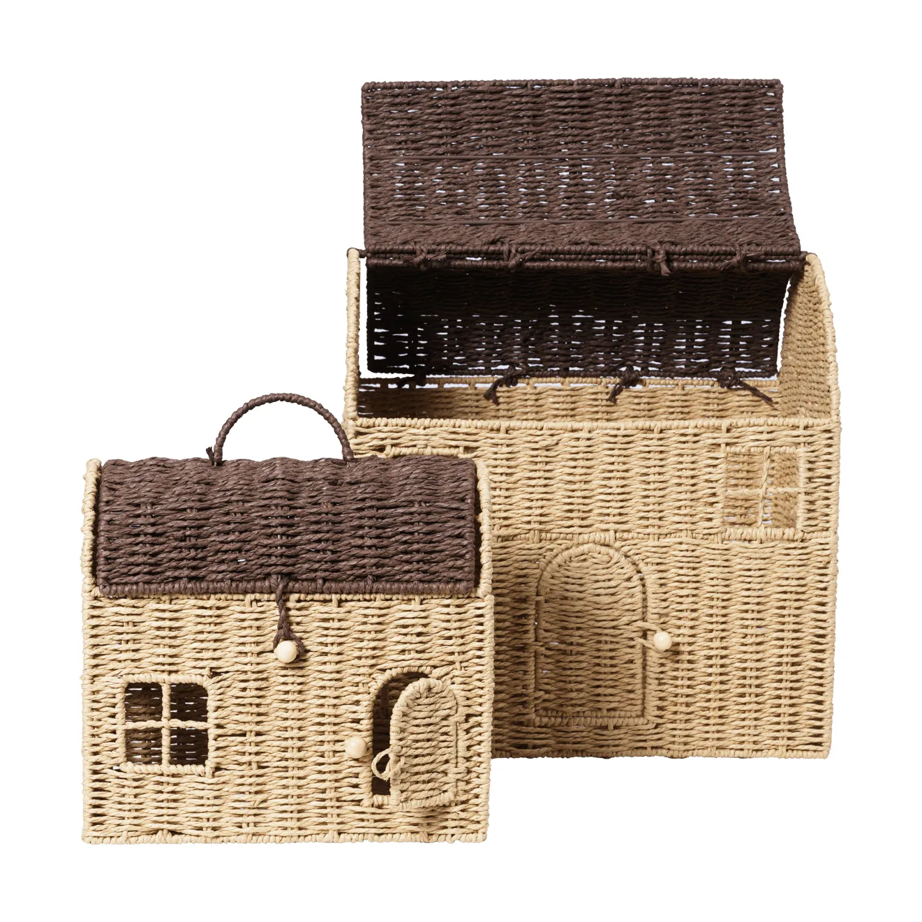 Casu husformade förvaringskorgar, 2 delar, Natural-dark brown Ferm Living