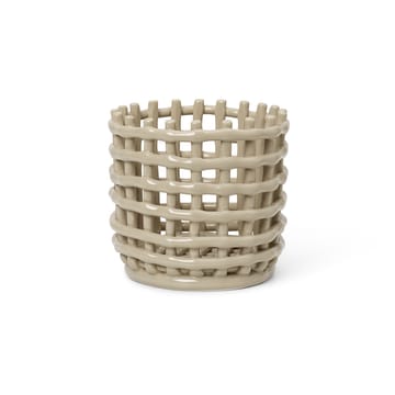 Ceramic flätad korg Ø16 cm - Cashmere - Ferm Living