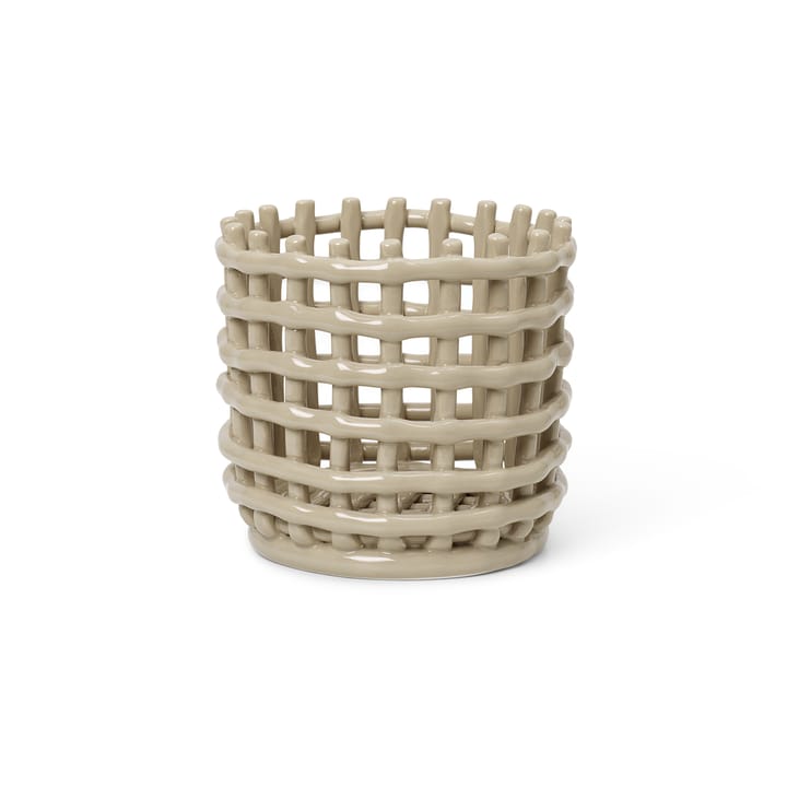 Ceramic flätad korg Ø16 cm - Cashmere - ferm LIVING