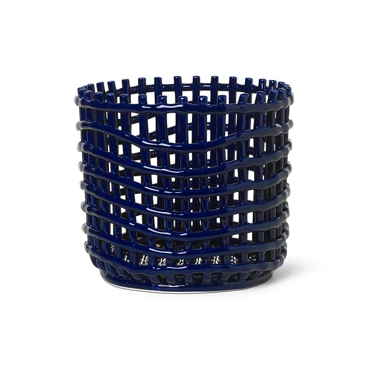 Ceramic flätad korg Ø23,5 cm - Blå - Ferm Living