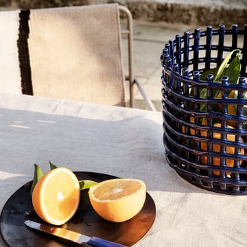 Ceramic flätad korg Ø23,5 cm - Blå - Ferm Living