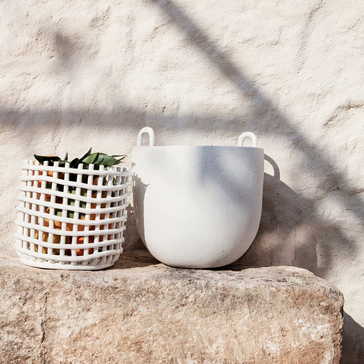 Ceramic flätad korg Ø23,5 cm, Off white Ferm Living