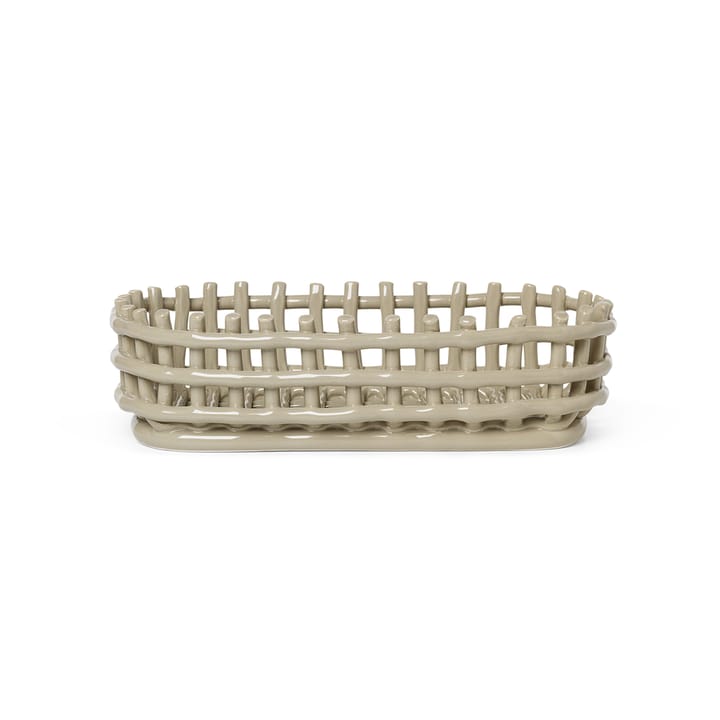 Ceramic flätad korg oval 15x30 cm, Cashmere Ferm Living