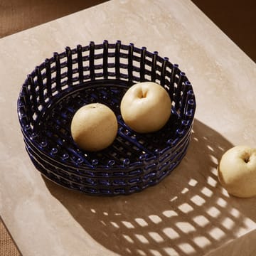 Ceramic flätad skål - Blue - Ferm Living