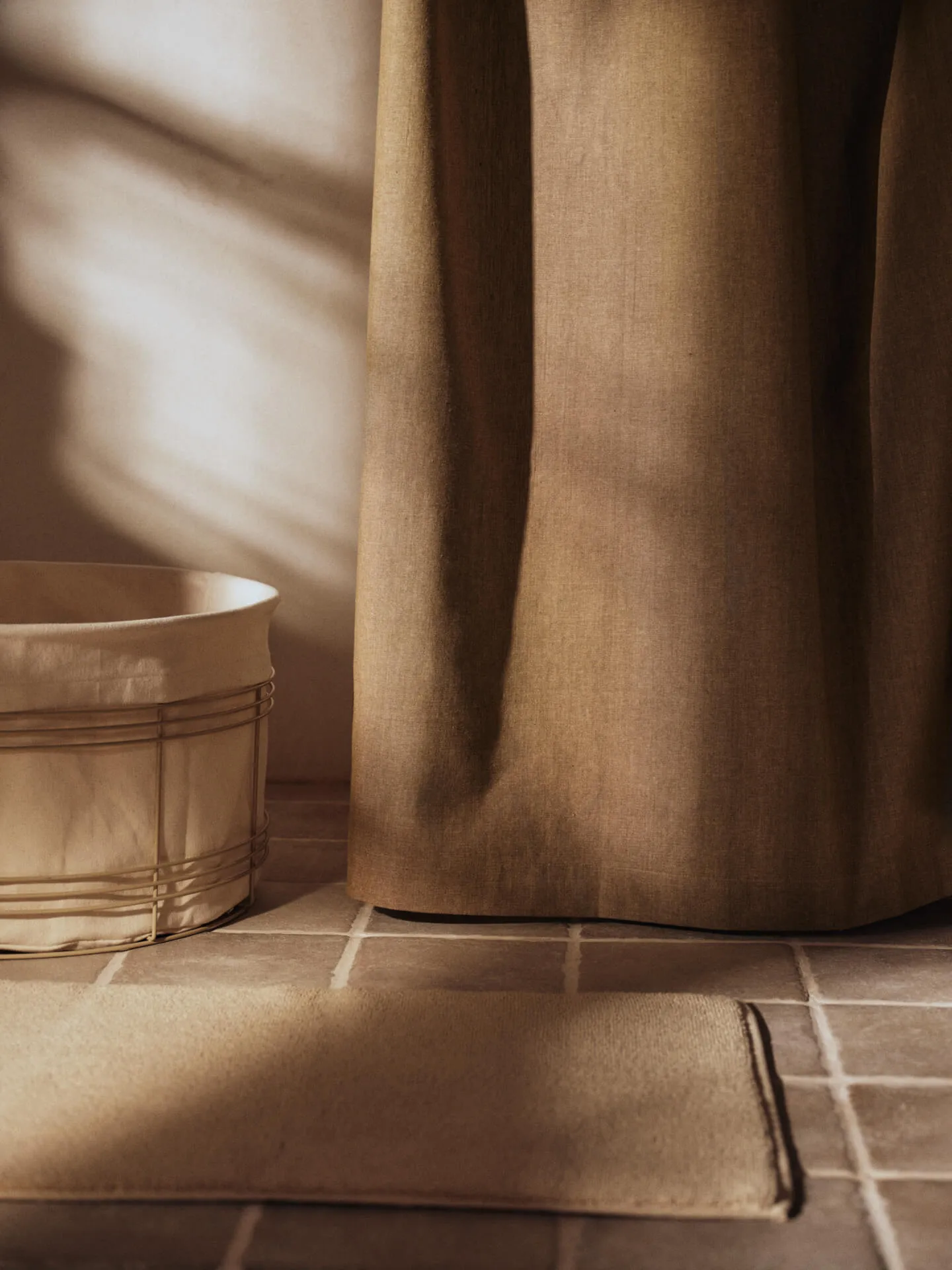 Chambray duschdraperi, Olive Ferm Living