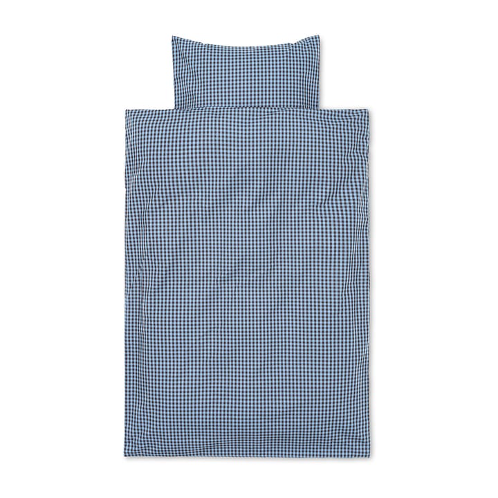 Check bäddset baby 70x100 cm - Faded blue-choco - Ferm Living