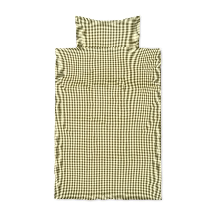 Check bäddset baby 70x100 cm - Lemon-olive - Ferm LIVING