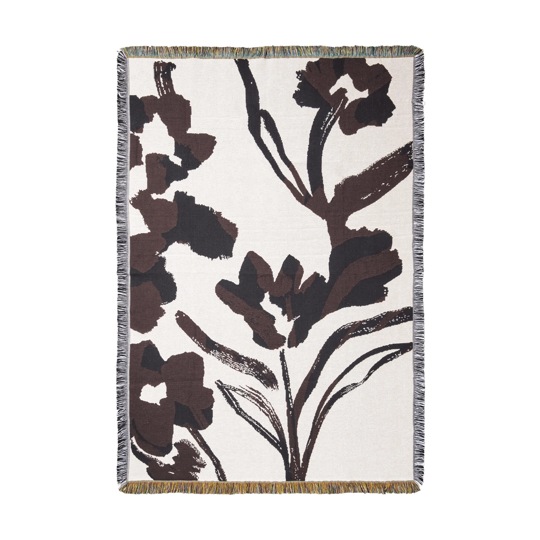 Cilla tapestry pläd 120x170 cm, Off-white-Dark grape Ferm Living