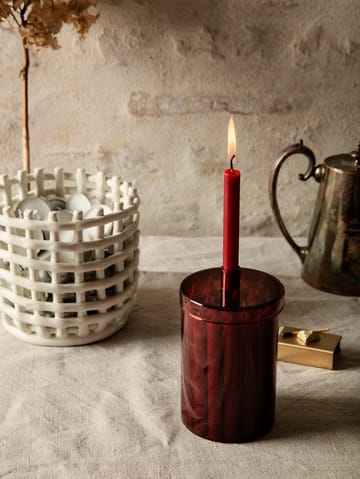 Countdown to Christmas glasburk med 24 ljus - Mörkröd - Ferm Living