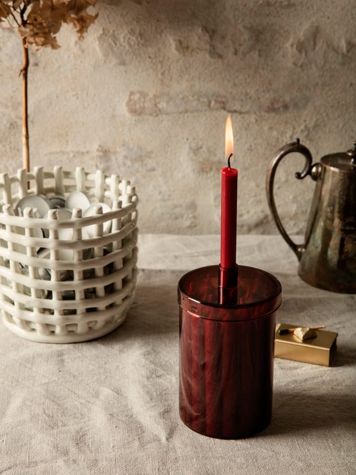 Countdown to Christmas glasburk med 24 ljus, Mörkröd Ferm Living