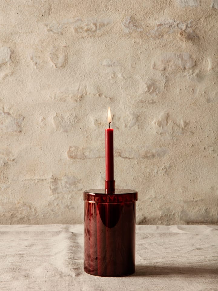 Countdown to Christmas glasburk med 24 ljus, Mörkröd Ferm Living