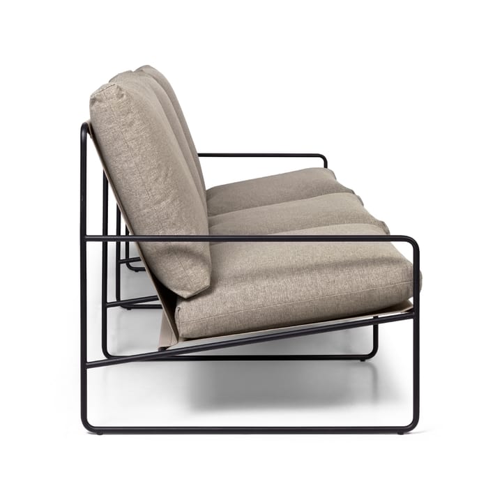 Desert 3-sits soffa, tyg dark sand, svart stativ Ferm Living