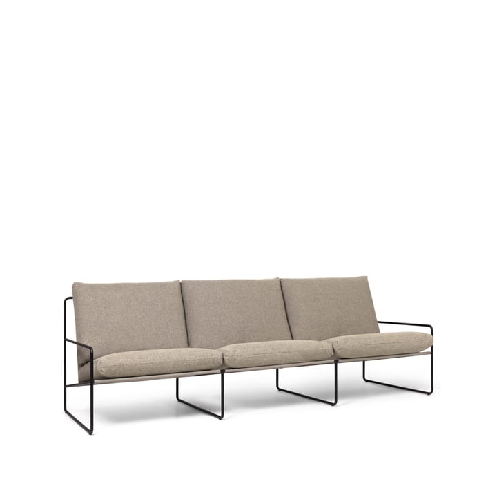 Desert 3-sits soffa - tyg dark sand, svart stativ - Ferm Living