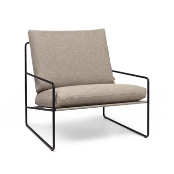 Desert fåtölj - tyg dark sand, svart stativ - Ferm Living