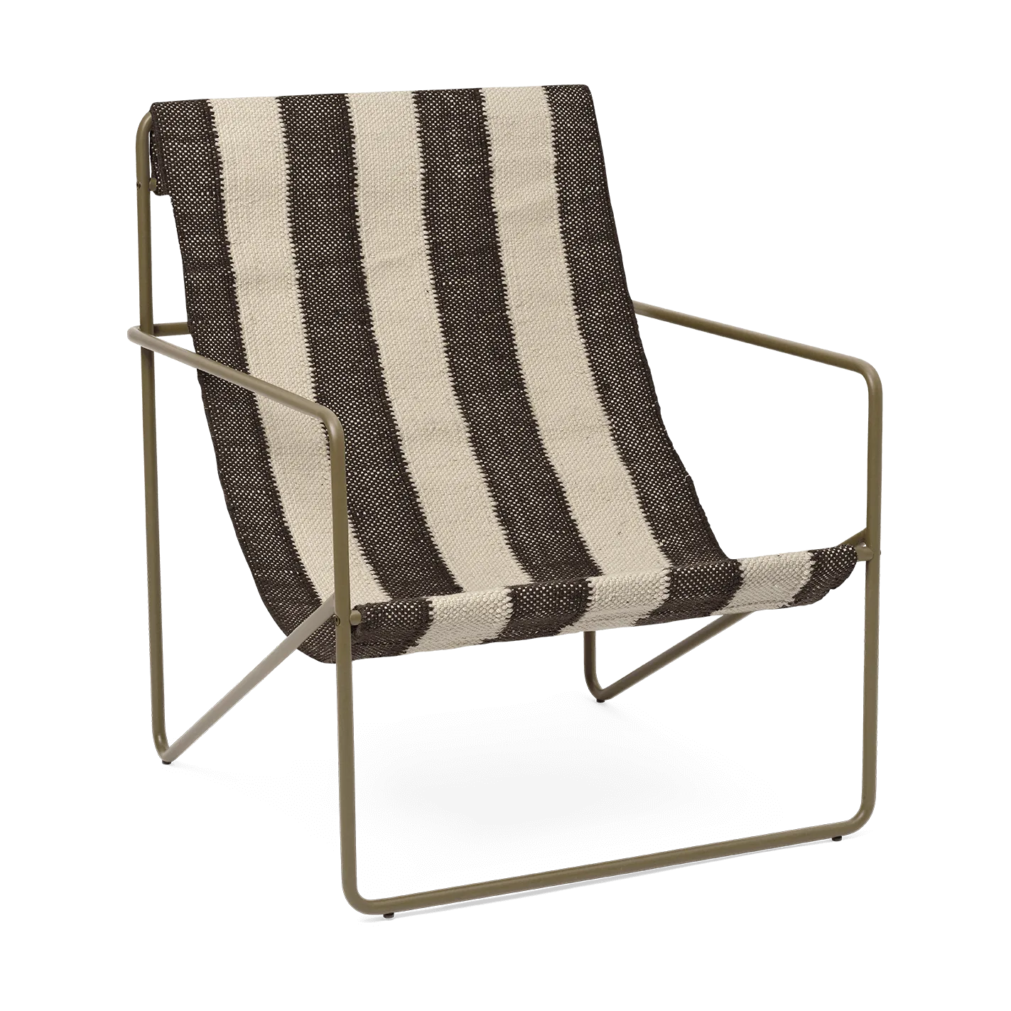 Desert lounge chair, Olive, off-white, chocolate Ferm Living