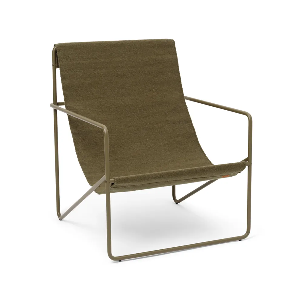 Desert lounge chair, olive, olive stativ Ferm Living