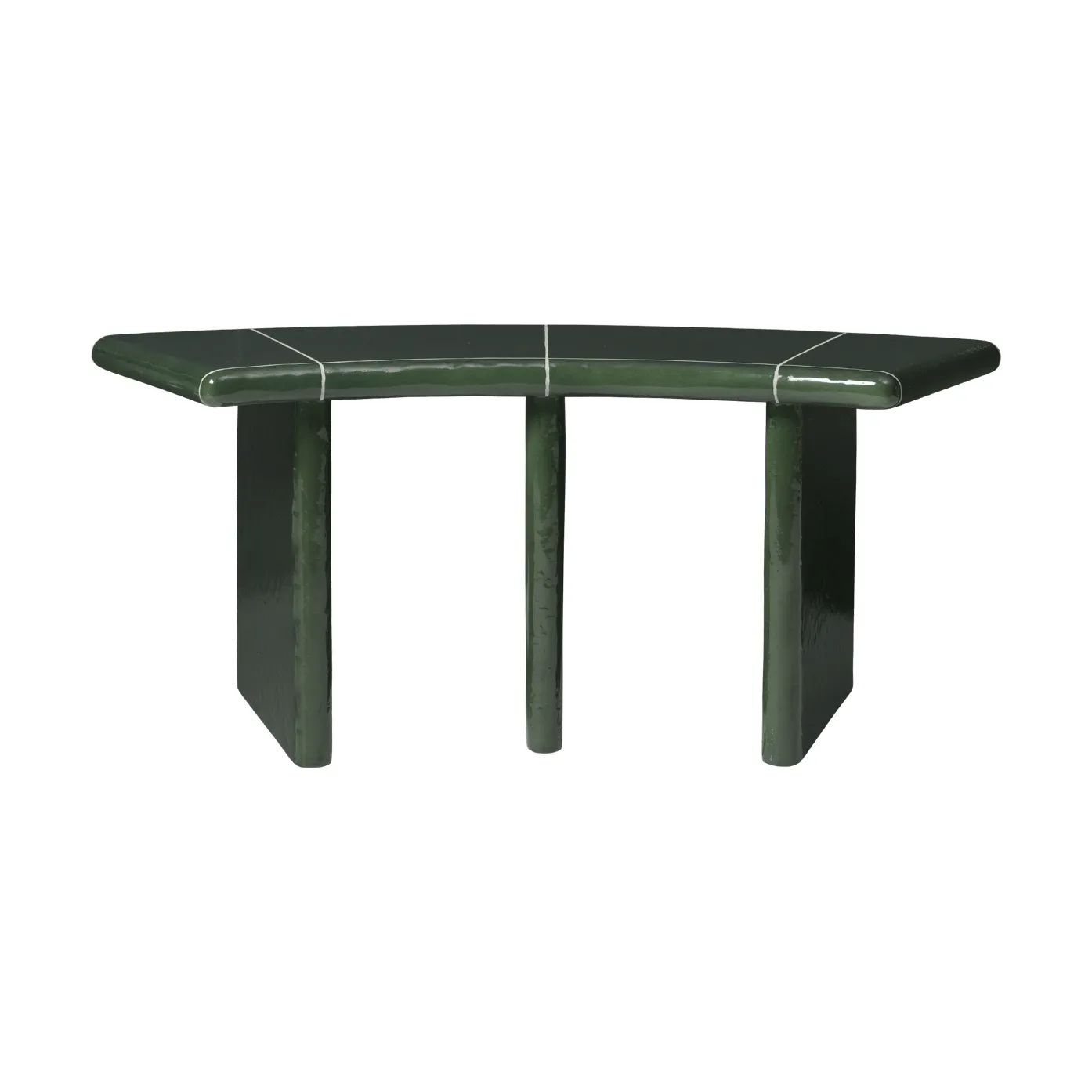 Deya curved sittbänk, Dark green, 110x40x45,5 cm Ferm Living