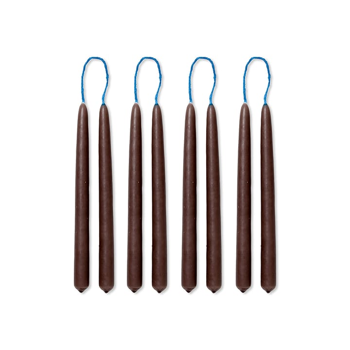 Dipped candles handgjorda ljus 15 cm 8-pack  - Brown - ferm LIVING