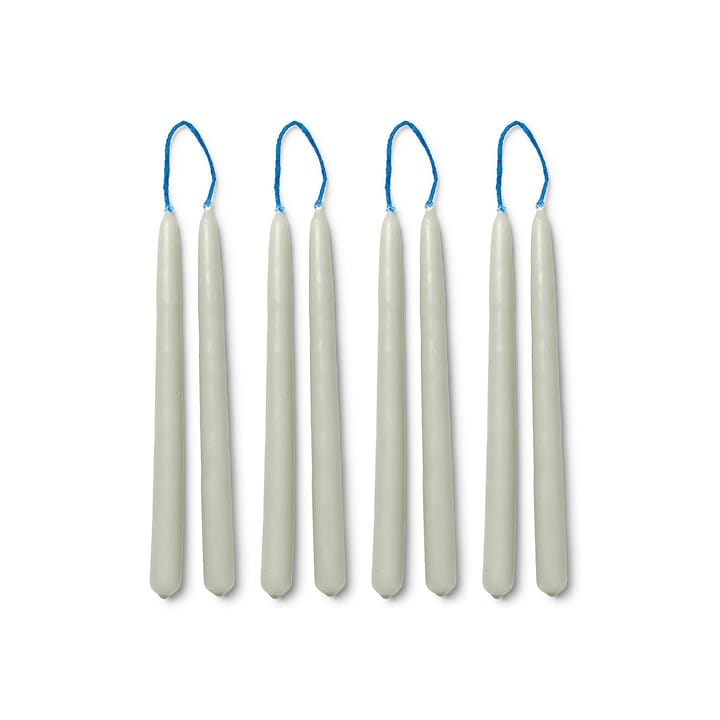 Dipped candles handgjorda ljus 15 cm 8-pack  - Sage - Ferm LIVING