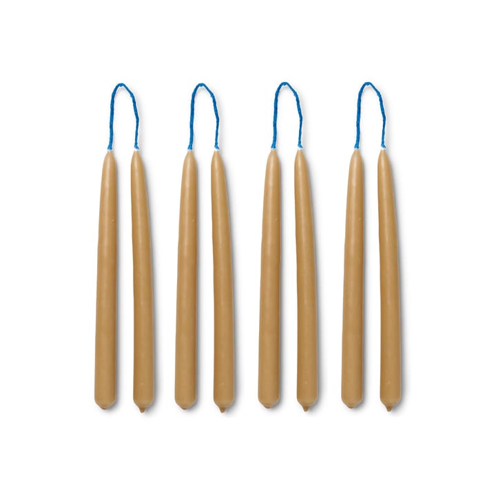 Dipped candles handgjorda ljus 15 cm 8-pack, Straw Ferm Living