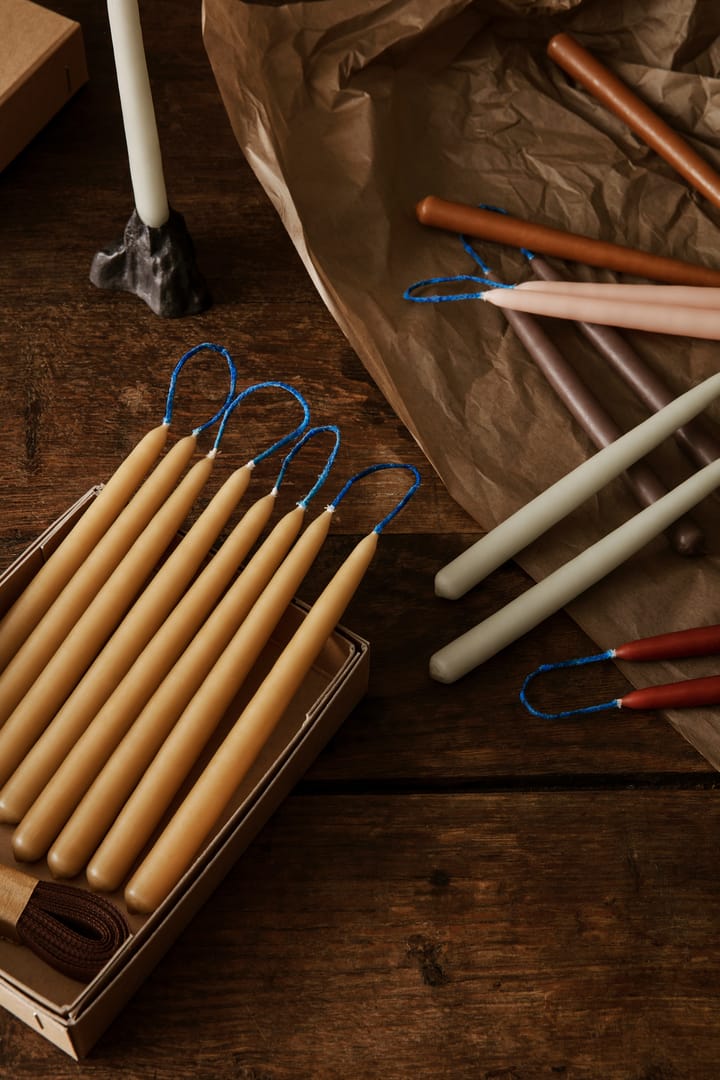 Dipped candles handgjorda ljus 15 cm 8-pack, Straw Ferm Living