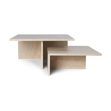 Distinct Grande Duo soffbord 133x70x35 cm - Travertine - Ferm Living