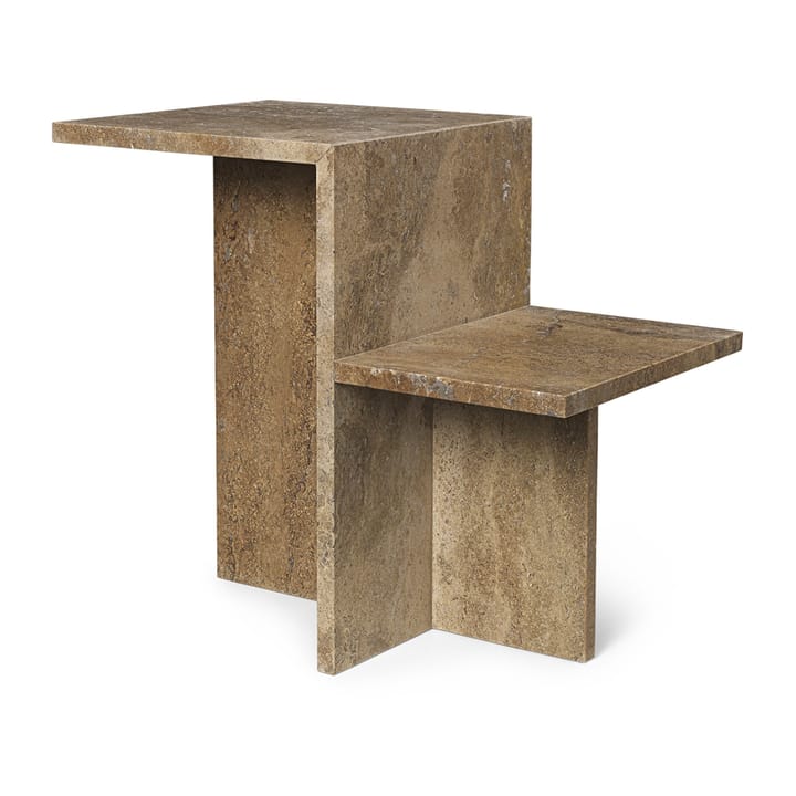 Distinct sidobord kalksten 59,5x35x50 cm - Dark Brown Travertine - Ferm Living