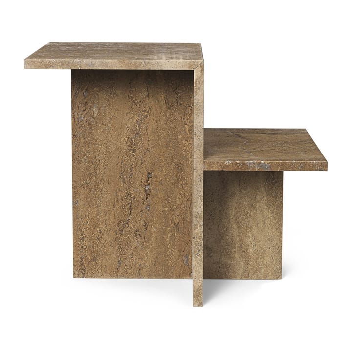 Distinct sidobord kalksten 59,5x35x50 cm, Dark Brown Travertine Ferm Living