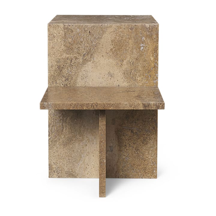 Distinct sidobord kalksten 59,5x35x50 cm, Dark Brown Travertine Ferm Living