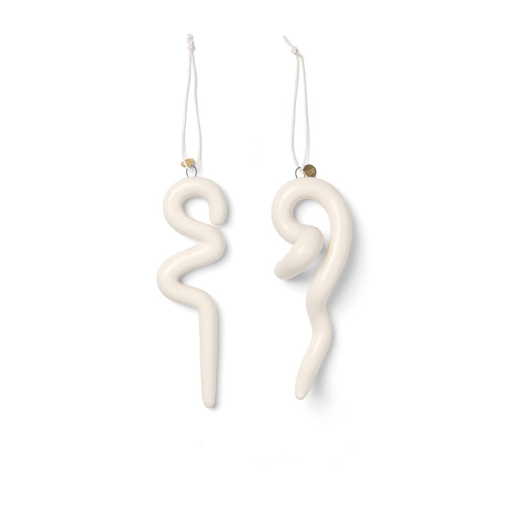 Doodle julhänge 14,5 cm 2-pack - Off-white - ferm LIVING