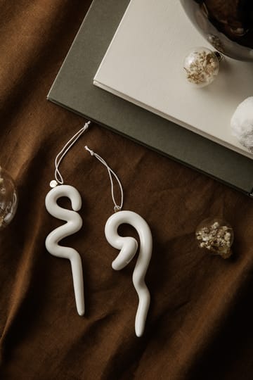 Doodle julhänge 14,5 cm 2-pack - Off-white - Ferm Living