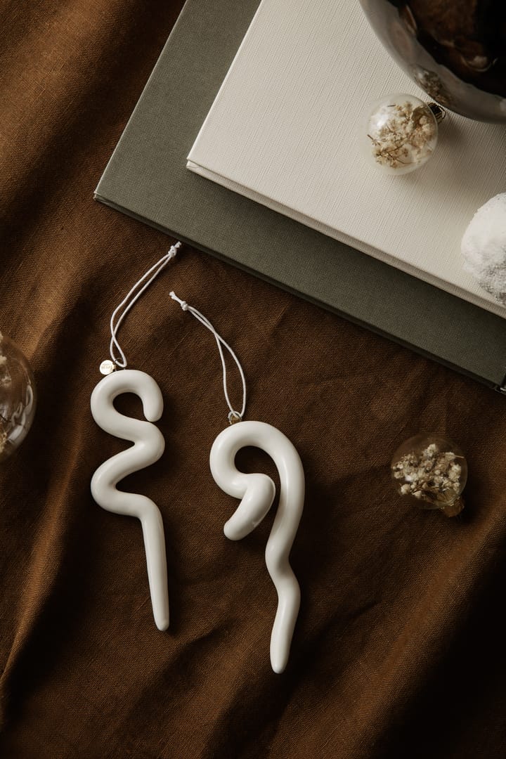 Doodle julhänge 14,5 cm 2-pack - Off-white - ferm LIVING