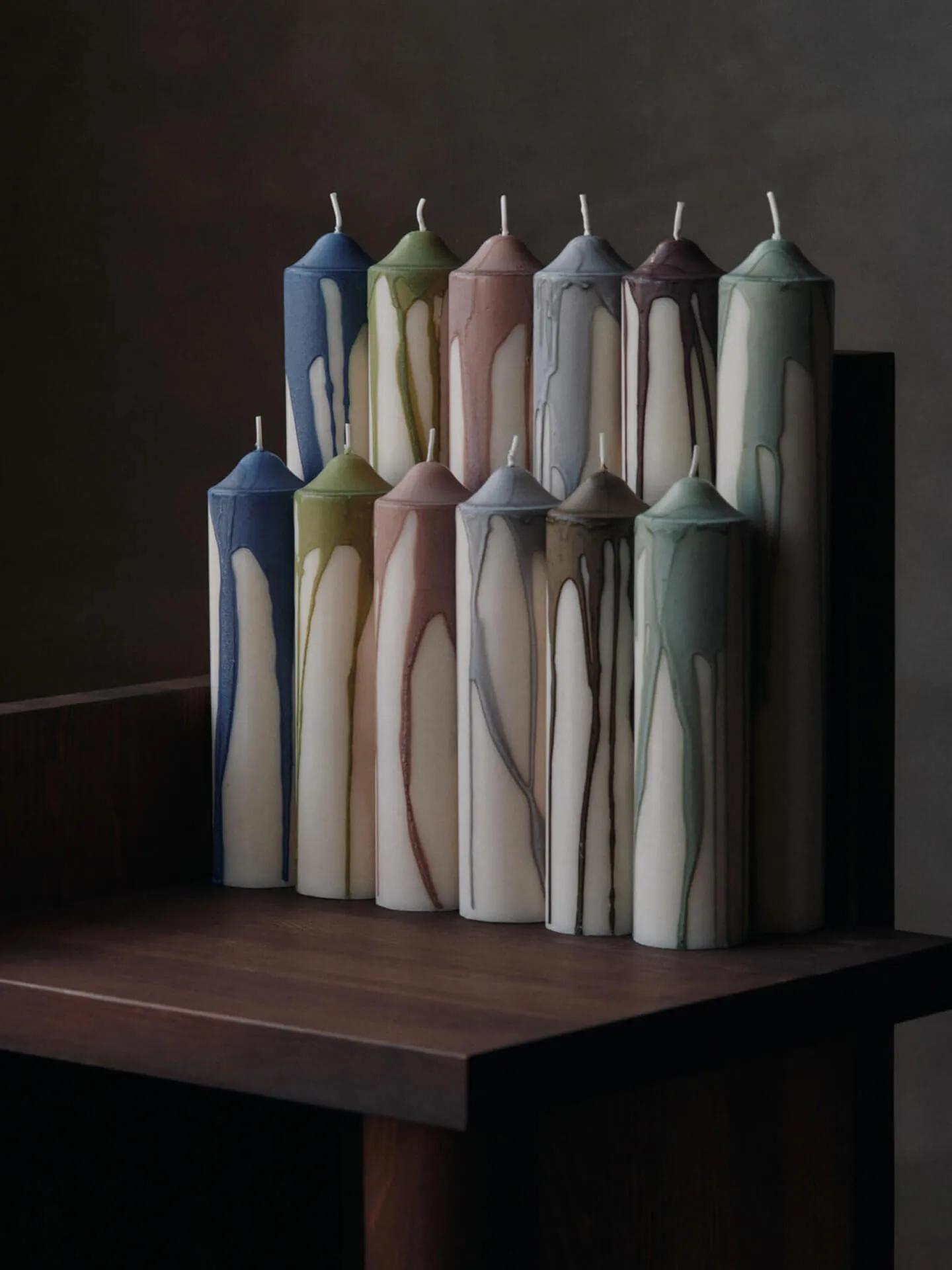 Dryp blockljus, Olive Green, 30 cm Ferm Living