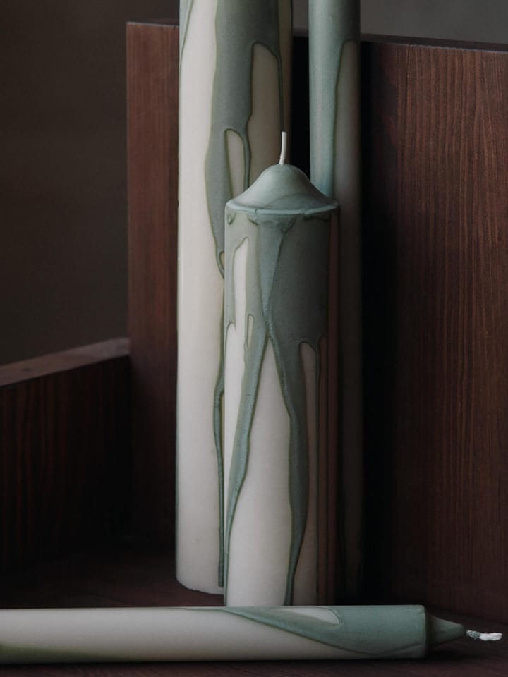 Dryp blockljus, Tea Green, 20 cm Ferm Living